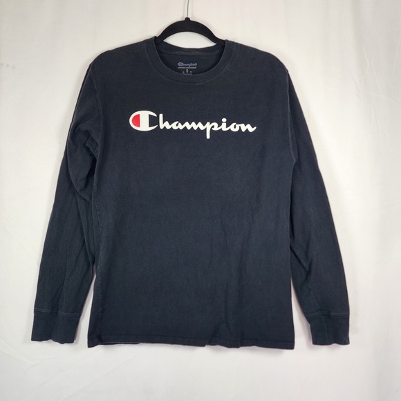 Champion Other - CHAMPION Authentic Athleticwear Men's Black Script Logo Crewneck Shirt SZ M